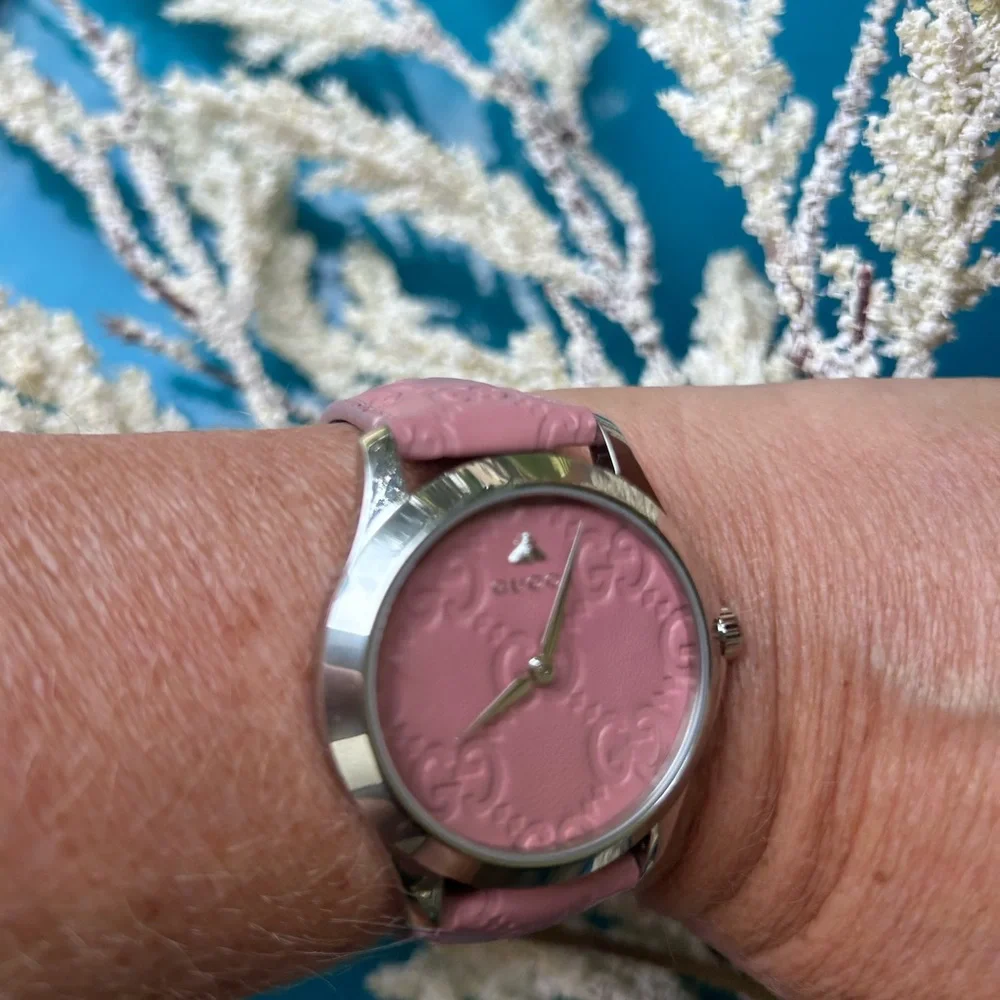 GUCCI Pink Leather Swiss Quartz Watch BEAUTIFUL 💕 - Picture 5 of 6